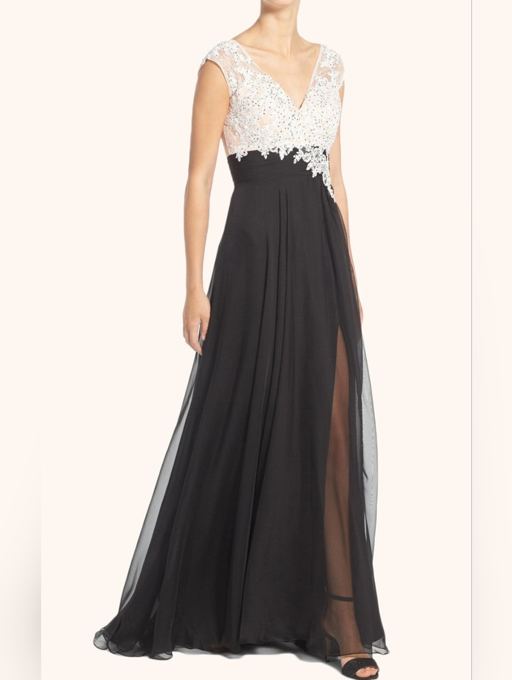 Mac Duggal Black and Cream Formal Gown - Picture 1 of 6